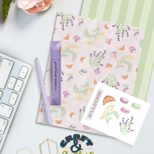 French Bakery Journal Kit — hand drawn Journaling Set with Washi Tape, Stickers, Stencils & Pen Copy